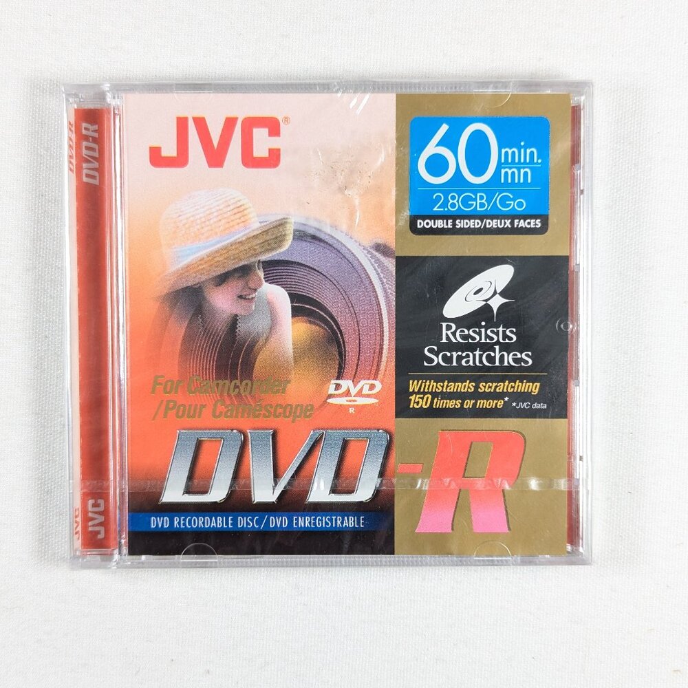 3 x New in plastic JVC DVD-R Camcorder disc 60 mins / 2.8GB